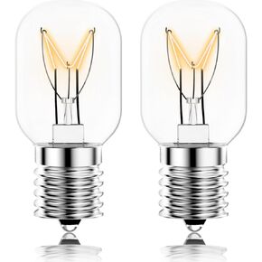 8206232A Bulb 40W 125V Microwave Oven Light,Microwave Light Bulbs Under Hood 40 Watt Appliance Bulb Fit for Refrigerator,Range Hood,Stove,Dimmable,Warm White,E17 Base,Replaces 1890433,AP4512653,2 Pack