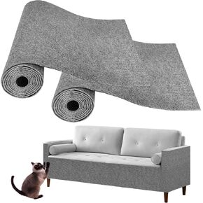 2 Roll of 78.7"x15.8" Trimmable Cat Scratching Post Carpet Covered Self-Adhesive Cat Tree Shelves Replacement Parts Mat Cat Scratcher for Cat Tree Shelf Steps Couch Furniture DIY Protector
