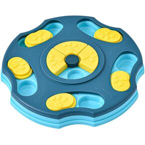 Interactive Dog Puzzle Toys, Dogs Puzzle Feeder Toys for IQ Training, Puppy Puzzle Toys, Mentally Stimulating Treat Dispenser for Training Small, Medium & Large Dogs(Blue-Round)