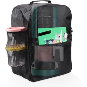 Ice Cream Machine Dust Cover Compatible with Ninja, Black Ice Cream Machine Accessories with Handles Front Pocket Side Mesh Pocket for Ninja NC201 NC299AMZ NC301 NC501