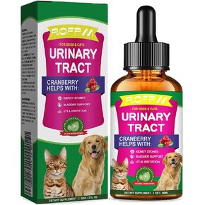 Dog Uti Treatment Cat Urinary Tract Infection Treatment Drops - Natural Formula Rich in Cranberry and Vitamin C