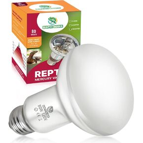 80W UVA+UVB Vapor Reptile Heat Lamp, High Intensity Self-Ballasted Basking Lamp Bulb,Full Spectrum Sun Light for Reptiles and Amphibians