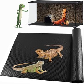 Bearded Dragon Tank Accessories, Reptile Mat, Reptile Terrarium Substrate Liner for Leopard Gecko, Lizard, Snake, Tortoise,Reptile Substrate Floor, Leopard Gecko Tank Liner Mat (18"X 40")
