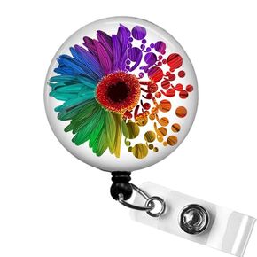 Suicide Awareness Badge Reel - Sunflower with Semicolons, Mental Health Awareness Badge Holder, Suicide Prevention Month