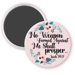 Christian Bible Quote Medical No Weapon Against Me Can Prosper Badge Reel Retractable for ID or Key Card Badge Holder Gift Nurse (1.75 Inch Button)