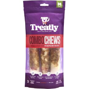 Combo Chews Beefhide Twist Sticks 5" w/Beef Meat Wrap Dog Chew Treats - 22 Count/1 Pack