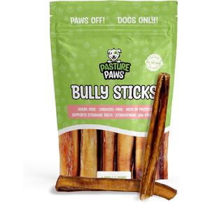 Bully Sticks for Dogs | Long-Lasting All Natural Dog Chew Sticks | Fully Digestible Low Odor Bully Sticks | Dental Health Support Dog Treats Sticks | 6-inch | 5 Count Pack