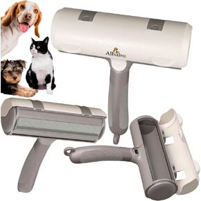 Pet Hair Remover – Reusable Lint Roller – Clean Couch, Furniture, Clothes, Carpet, Bed. Cat Hair Remover Dog Hair Remover Fur Removal Tool No Sticky Tape or Adhesive Needed. (White Grey)
