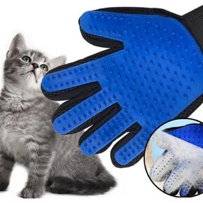 Upgraded Pet Grooming Gloves Silicone Deshedding Brush Mitt Efficient Hair Remover for Dogs, Cats Five Finger Design Massager for Long & Short Fur, Mess-Free for Long/Short Hair - 1 Pair (Right-Hand)
