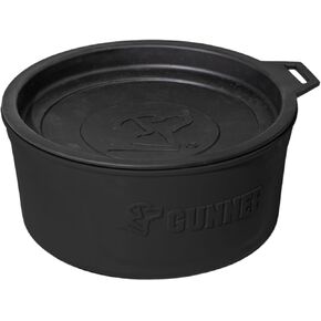 Gunner Dog Bowl with Spill-Proof Travel Lid- K9 Companion Food & Water Bowl, Lightweight Rust-Proof & Shock Resistant Stackable Bowl, Leak Resistant Nesting Lid, BPA Free (Black)