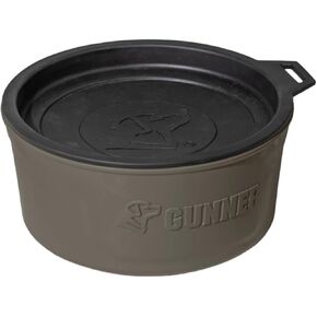 Gunner Dog Bowl with Spill-Proof Travel Lid- K9 Companion Food & Water Bowl, Lightweight Rust-Proof & Shock Resistant Stackable Bowl, Leak Resistant Nesting Lid, BPA Free (Gunmetal)