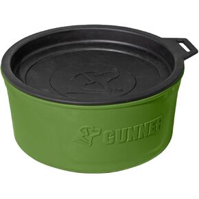 Gunner Dog Bowl with Spill-Proof Travel Lid- K9 Companion Food & Water Bowl, Lightweight Rust-Proof & Shock Resistant Stackable Bowl, Leak Resistant Lid, BPA Free (Ducks Unlimited Green)