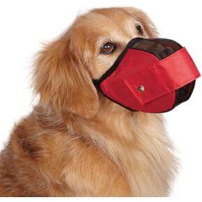 Guardian Gear Cordura Nylon Fabric Mesh Dog Muzzle, Small, 7-Inch, Red
