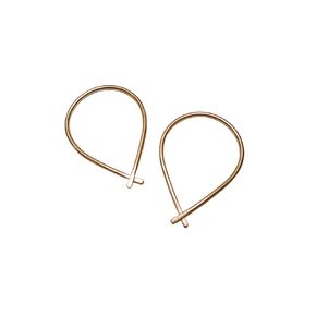 Fish Shaped Hoop Earrings in Yellow Gold Filled Wire with No Clasp