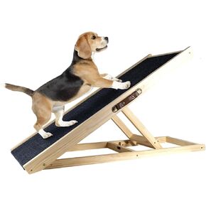 Dog ramp for Createshao- Dog ramp for Bed - Landing Platform Seamlessly Connects - Anti-Slip Grip - Pet Ramp for Small Dogs & Medium Dogs up to 176lbs ， 80kg - Clear Natural