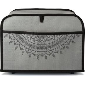 kwmobile Cover Compatible with 2 Slice Toaster - Cover for Toaster - Indian Sun Grey