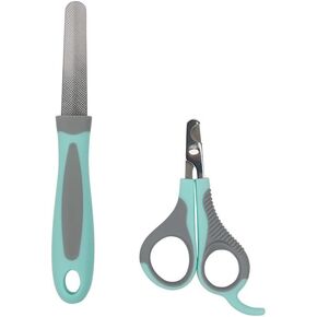 Pet Nail Clippers, Small Animal Toenail Trimmer Kit, Multiple Sizes, Light Green and Silver