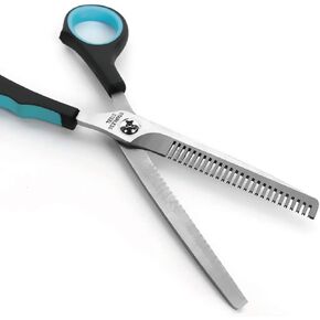 7 inch Thinning Scissors with 26-Teeth Stainless Steel Blades and Wave Style Handle for for Home Hair Cutting Shears