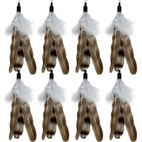 Cat Feather Toys Refills Da Bird Cat Toy, 10 PCS Natural Feather Da Bird Refills, Cat Wand Replacement Feathers for Cat Toys