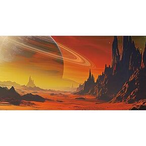 Moon Aquarium Background,Cool Sea Galaxy Parallel Space Themed Fish Tank Background, cool Terrarium Background 30X18IN with 8 EVA Double-Sided Tape