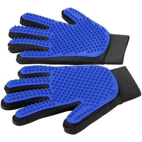 Pet Grooming Gloves Cat Brushes for Gentle Shedding & Efficient Pets Hair Remover Mittens & Dog Washing Gloves for Long and Short Hair Dogs & Cats & Horses - 1 Pair (Blue) cat Hair Brush & cat Hair