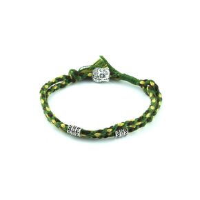 Tibetan Monk Lucky Cotton Flag Bracelet White Copper Buddha