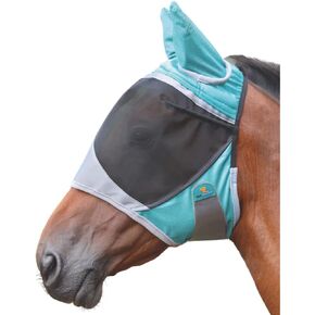 Shires Equestrian Deluxe Fly Mask with Ears (Cob, Green)