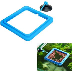 Petta Fish Feeding Ring, Aquarium Floating Food Feeder Square with Flexible Lever Suitable and Suction Cup, for Keeping Food Plants in Place and Out of Filter for Fish Tank