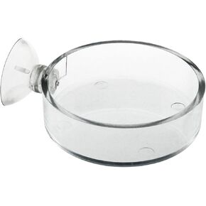 ZRM&E Aquarium Glass Feeder Shrimp Feeding Dish Transparency Acrylic Food Tray Container with Suction Cup Fish Tank Aquascape Decor, 6.5cm
