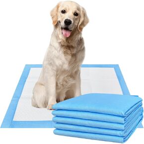 Pet Pads for Potty or Pee Training, with 4 Layers Leak Proof and Quick Dry Design, 24 X 24 Inch Disposable Incontinence Underpads for Adults, Puppies and Cats(Blue,5 Count)