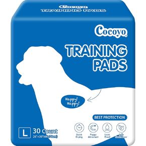 COCOYO Dog Training Pads Large Size丨Eliminating Urine Odor Puppy Pads 丨 Premium Dog Pee Pads Value Pack (30 Count, L 26x30 inch)