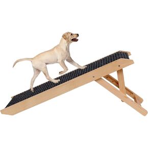 Dog Ramp Wooden Pet Ramp Portable Dog Pet Ramp,Collapsible Doggie Ramps for Old Dogs,Dog Stairs for High Beds,Couch,4 Level Adjustable in Saudi Arabia