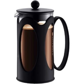 BODUM 10683-01 Kenya French Press Coffee Maker, Borosilicate Glass - 4-Cup (0.5 L), Black