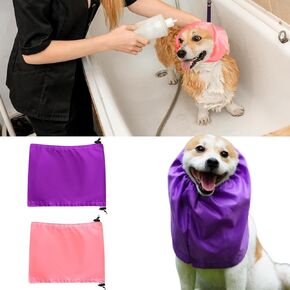 2 Pcs Dog Shower Caps Waterproof Dog Ear Covers with Adjustable Strap Bathing Dogs Ears Protection for Bath Dog Ear Wrap Pets Shower Rain Water