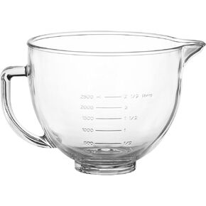 Glass Mixing Bowl for Kitchenaid 4.5 and 5 Quart Tilt-head Stand Mixers, 5 Quart Glass Kitchenaid Mixer Bowl
