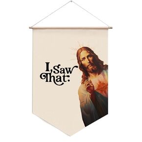 I Saw That Jesus Christmas Wall Decor, Christmas Mantel Decor, Christmas Decoration Art, Christmas Hanging Banner Sign, Funny Wall Hanging Decor, College Dorm Decor -12 x 17.8 inches