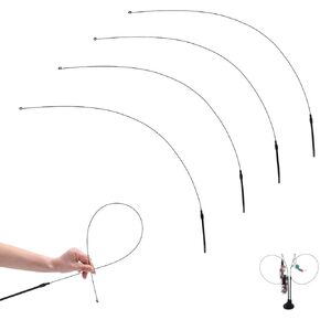 5 Pack Cat Wand Toy Replacement Rod 32'' Flexible Steel Wire Teaser for Cats Feather Toys Worms Bell Refills Rainbow Ribbon Attachments Kitten Interactive Catcher Charmer Exercise