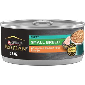 Purina Pro Plan Puppy Small Breed Chicken and Brown Rice Entree Wet Dog Food for Small Dogs - (Pack of 24) 5.5 oz. Cans