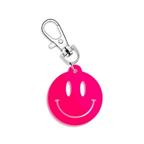 Smiley Face Keychain, Cute Smiley, Retro, Smiley Face, Gift, Keychain, New Home, Dorm, Christmas Gift, Smiley, For Her, 1 PC (Neon Pink)