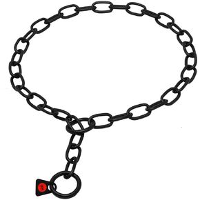 Herm Sprenger Black Stainless Steel Short Link Fur Saver Dog Training Collar No-Pull Slip Chain for Small Medium Large Dogs for Easy Control Made in Germany