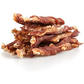 Dog Jerky Treats, Triple Flavor Jerky Twist Sticks 5 inch, Chicken Duck Wrapped Cod Sticks Rawhide Free Grain Free Dog Training Snacks Chewy Sticks Treats for Medium Large Dog 28-29 Counts