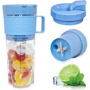 Portable Blender, Yidata Personal 16 Oz Rechargable Smooth Blender with Ultra-sharp Blades Handheld Blender for Travel, Office & Sports (Black)