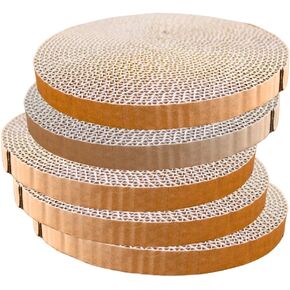Scratch and Spin Cat Scratcher Replacement Pads for Active Play, Natural Recycled Corrugated Cardboard, Supports Pet Behaviors, Relieves Stress - 5 Count