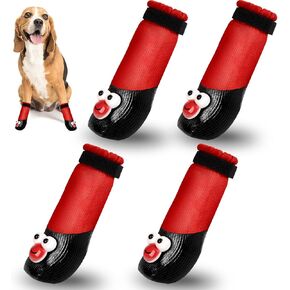 Dog Shoes Boots Booties Cute Paw Protectors with Adjustable Straps,Anti-Slip Waterproof Hot Pavement for Summer,Winter Snowy,Rainy Day for Puppy Small Dog (Pink, Small)