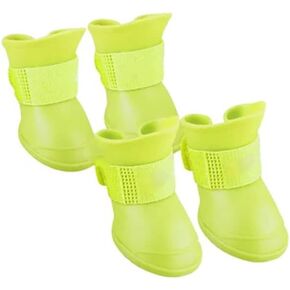 GOTOTOP 4Pcs Non Slip Silicone Dog Boots, All Weather Dog Boots Waterproof Shoes for Hot Pavement, Snow, Mud, and Rain (M)