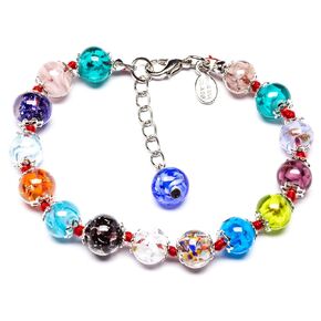 Authentic Murano Glass Bracelet Handmade In Italy Aventurine Glass Beads Hand Blown Glass