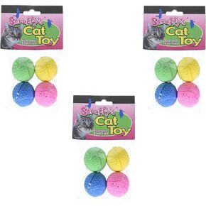 Boss Pet 04467 Scruff's Colorful Kitty Springy Foam Sponge Balls, 4/Pack, 3 Pack
