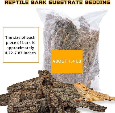 BNOSDM Reptile Terrarium Bark Substrate Bedding Tortoise Natural Cork Bark Reptile Climbing Mat Habitat Decor for Lizard Snake Spiders Hermit Crabs Tarantula Geckos Bearded Dragons (1.4 LB) in Kuwait