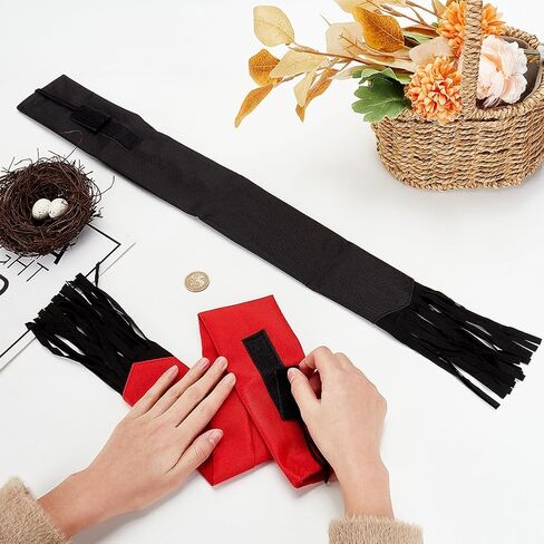 OLYCRAFT 2Pcs Horse Tail Bag with Fringe 27.5x2.9 Inch Waterproof Horse Tail Bags 4mm Thick Guard Tail Bag Stretchy Tail Bag for Equestrian Horses Accessory Keep Tail Clean -Black and Red in Saudi Arabia