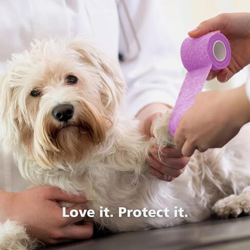 Smiley Face Self Adhesive Bandage Wrap Animal Cohesive Bandage Self Adherent Wrap First Aid Tape for Dogs Cats Horses Birds & Wrist Healing Ankle Sprain 8 Rolls, 2 Inch in Saudi Arabia